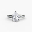 CÉLESTE – Pear Cut Pavé Solitaire Ring Setting in White Gold | SARATTI