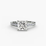 CÉLESTE – Princess Cut Pavé Solitaire Ring Setting in 950 Platinum | SARATTI
