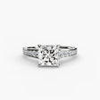 CÉLESTE – Princess Cut Pavé Solitaire Ring Setting in White Gold | SARATTI