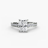 CÉLESTE Radiant Cut Pavé Solitaire Ring Setting in 950 Platinum | SARATTI