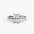 CÉLESTE Radiant Cut Pavé Solitaire Ring Setting in White Gold | SARATTI