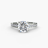 CÉLESTE – Round Cut Pavé Solitaire Ring Setting in 950 Platinum | SARATTI