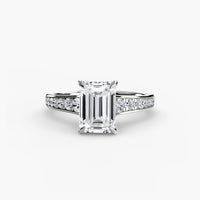 CÉLESTE VII – Emerald Cut Pavé Solitaire Ring Setting