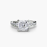 CLARTÉ – Asscher Cut Pavé Solitaire Ring Setting in 950 Platinum | SARATTI