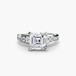 CLARTÉ – Asscher Cut Pavé Solitaire Ring Setting in White Gold | SARATTI