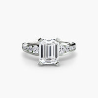 CLARTÉ – Emerald Cut Pavé Solitaire Ring Setting