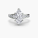 CLARTÉ – Marquise Cut Pavé Solitaire Ring Setting in 950 Platinum | SARATTI