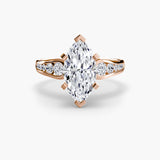 CLARTÉ – Marquise Cut Pavé Solitaire Ring Setting in Rose Gold | SARATTI