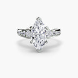 CLARTÉ – Marquise Cut Pavé Solitaire Ring Setting in White Gold | SARATTI