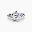 CLARTÉ oval cut pavé solitaire ring setting in white gold | SARATTI