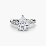 CLARTÉ – Pear Cut Pavé Solitaire Ring Setting in 950 Platinum | SARATTI