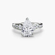 CLARTÉ – Pear Cut Pavé Solitaire Ring Setting in White Gold | SARATTI