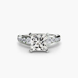 CLARTÉ – Princess Cut Pavé Solitaire Ring Setting in 950 Platinum | SARATTI