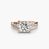 CLARTÉ – Princess Cut Pavé Solitaire Ring Setting in Rose Gold | SARATTI