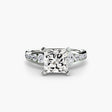 CLARTÉ – Princess Cut Pavé Solitaire Ring Setting in White Gold | SARATTI