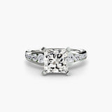 CLARTÉ – Princess Cut Pavé Solitaire Ring Setting in White Gold | SARATTI