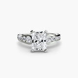 CLARTÉ Radiant Cut Pavé Solitaire Ring Setting in 950 Platinum | SARATTI