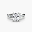 CLARTÉ Radiant Cut Pavé Solitaire Ring Setting in White Gold | SARATTI