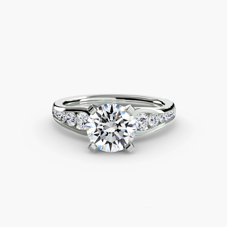 CLARTÉ – Round Cut Pavé Solitaire Ring Setting in 950 Platinum | SARATTI