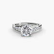 CLARTÉ – Round Cut Pavé Solitaire Ring Setting in White Gold | SARATTI