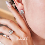 Plume d’Éclat Lab Diamond Set | Platinum Feather Jewelry | SARATTI