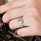 Plume d’Éclat Lab Diamond Set | Platinum Feather Jewelry | SARATTI