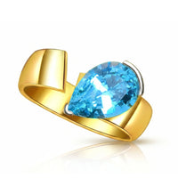 Courant – Pear Cut Aquamarine Sculptural Open-Band Ring Setting