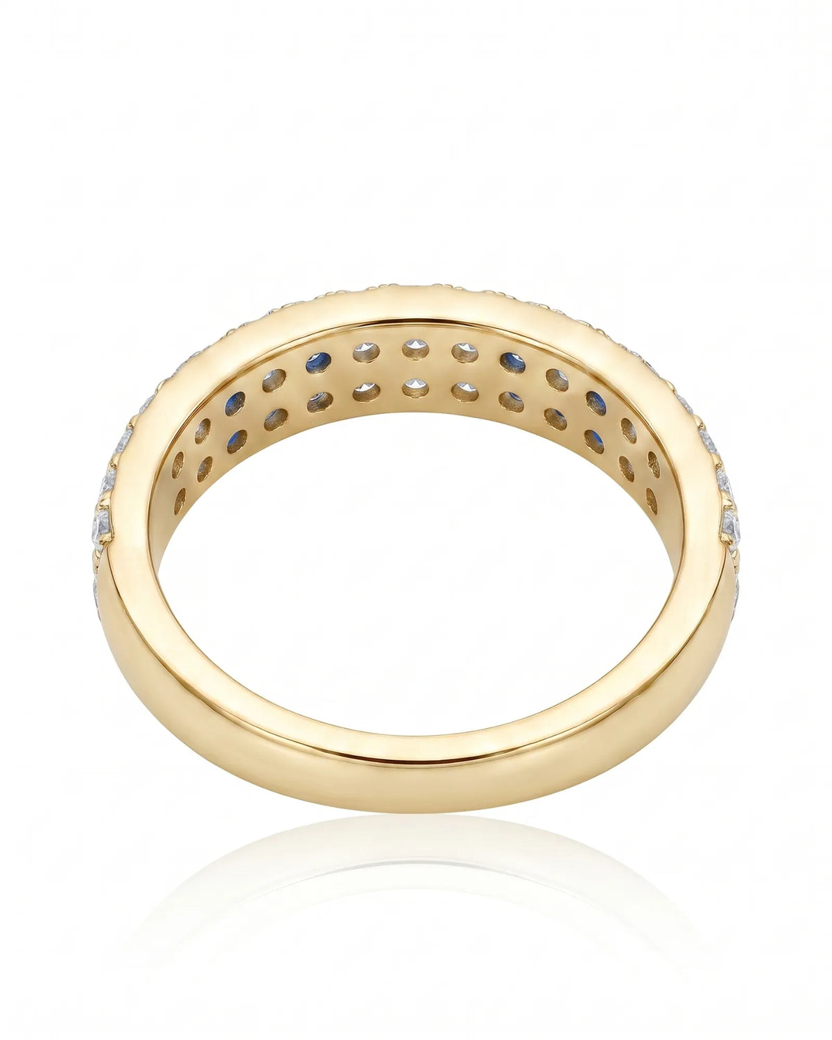 18K yellow gold diamond infinity band, rear studio view | SARATTI