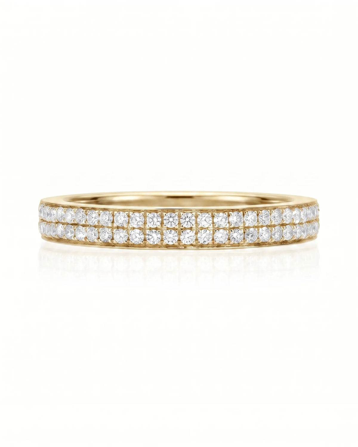 18K yellow gold diamond infinity band, side profile | SARATTI