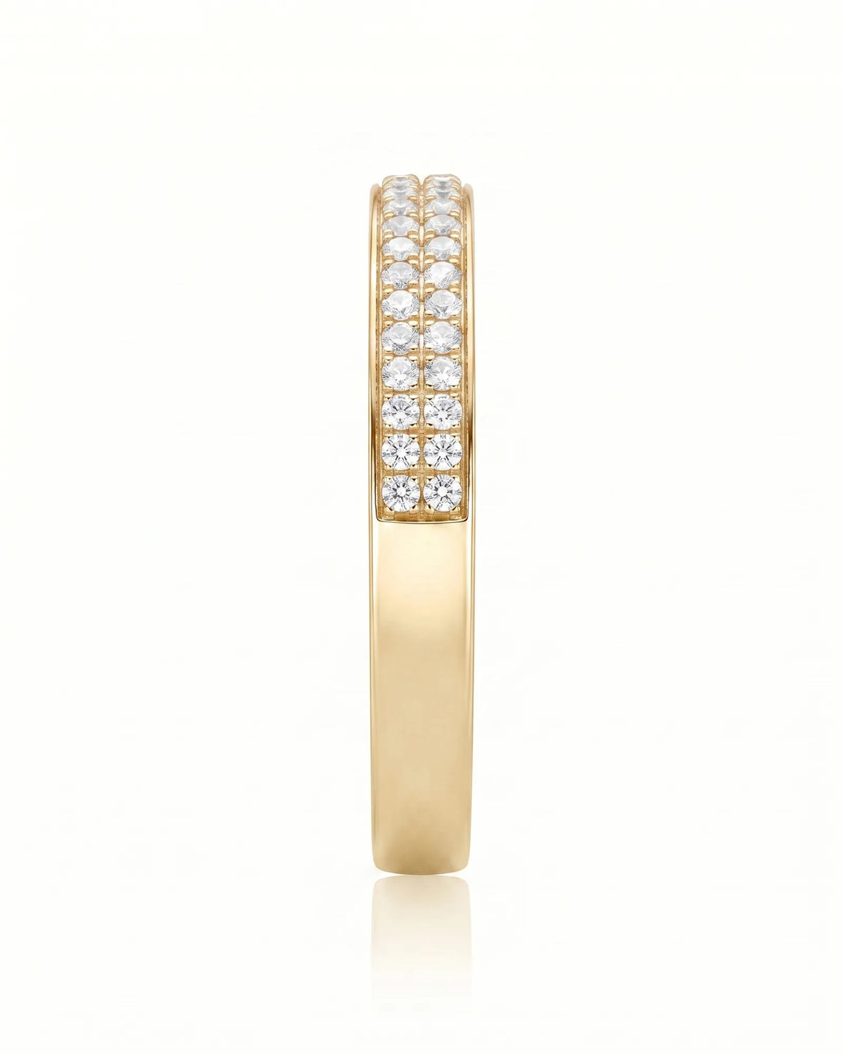18K yellow gold diamond infinity band, top profile | SARATTI