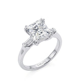 Diane – Natural Princess-Cut Diamond Three-Stone Ring