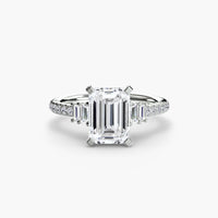 ÉCLAT – Emerald Cut Wide Pavé Solitaire Ring Setting