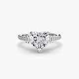 ÉCLAT Heart Cut Wide Pavé Solitaire Ring Setting in 950 Platinum | SARATTI