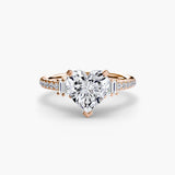 ÉCLAT Heart Cut Wide Pavé Solitaire Ring Setting in Rose Gold | SARATTI