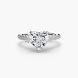 ÉCLAT Heart Cut Wide Pavé Solitaire Ring Setting in White Gold | SARATTI