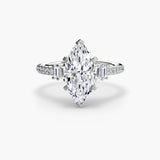 ÉCLAT – Marquise Cut Wide Pavé Solitaire Ring Setting in 950 Platinum | SARATTI