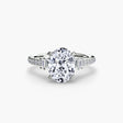 ÉCLAT Oval Cut wide pavé solitaire ring setting in White Gold | SARATTI