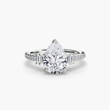 ÉCLAT – Pear Cut Wide Pavé Solitaire Ring Setting in 950 Platinum | SARATTI