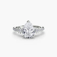 ÉCLAT – Pear Cut Wide Pavé Solitaire Ring Setting in White Gold | SARATTI