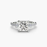 ÉCLAT – Princess Cut Wide Pavé Solitaire Ring Setting in 950 Platinum | SARATTI