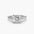 ÉCLAT – Princess Cut Wide Pavé Solitaire Ring Setting in White Gold | SARATTI