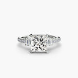 ÉCLAT – Princess Cut Wide Pavé Solitaire Ring Setting in White Gold | SARATTI