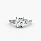 ÉCLAT Radiant Cut Wide Pavé Solitaire Ring Setting in 950 Platinum | SARATTI