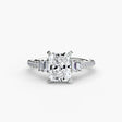 ÉCLAT Radiant Cut Wide Pavé Solitaire Ring Setting in White Gold | SARATTI