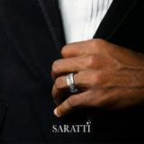 el cubano amarillo cuban link ring white gold 8mm | SARATTI  
