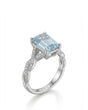 Elane Infinity Emerald Cut Aquamarine Diamond Ring Setting in White Gold, three-quarter view | SARATTI