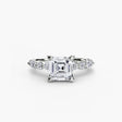 ÉTERNELLE II – Asscher Cut Pavé Solitaire Ring Setting in White Gold | SARATTI