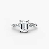 ÉTERNELLE II – Emerald Cut Pavé Solitaire Ring Setting