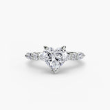 ÉTERNELLE II Heart Cut Pavé Solitaire Ring Setting in 950 Platinum | SARATTI