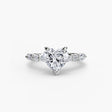 ÉTERNELLE II Heart Cut Pavé Solitaire Ring Setting in White Gold | SARATTI
